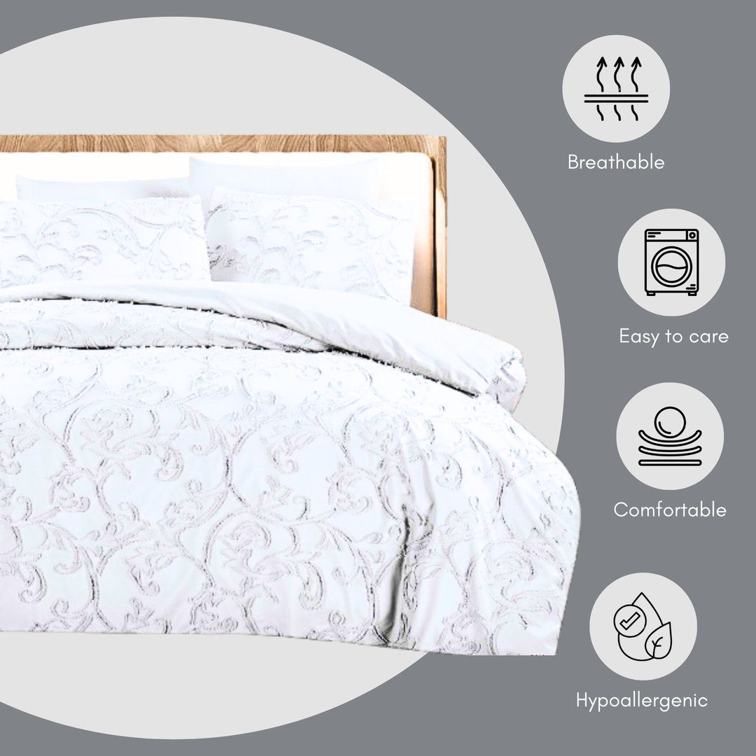King Bedding Set with Duvet Cover 220x240 6 PCs King Size Fitted Bed Sheet Set (6FM29)