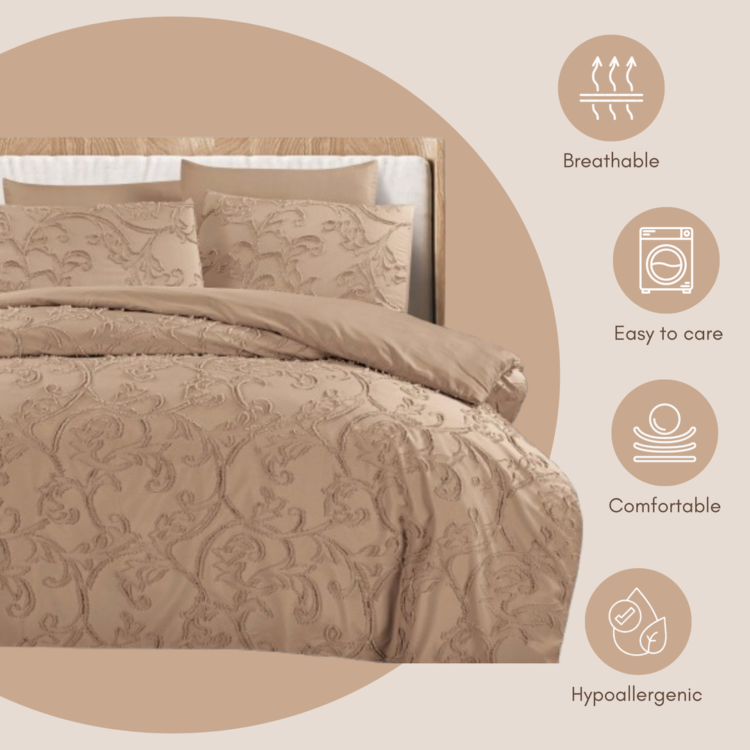 King Bedding Set with Duvet Cover 220x240 6 PCs King Size Fitted Bed Sheet Set (6FM29)