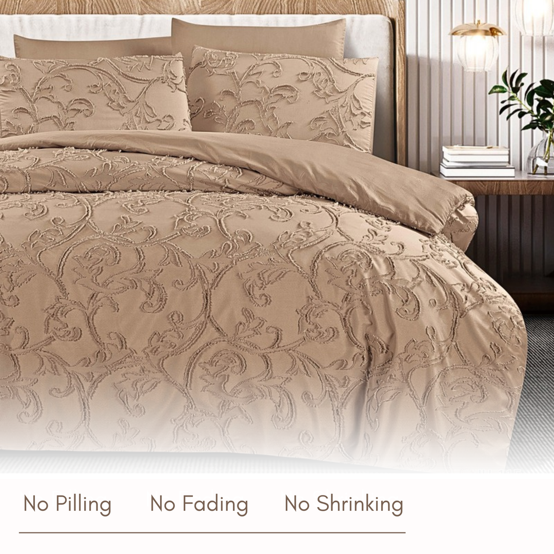 King Bedding Set with Duvet Cover 220x240 6 PCs King Size Fitted Bed Sheet Set (6FM29)