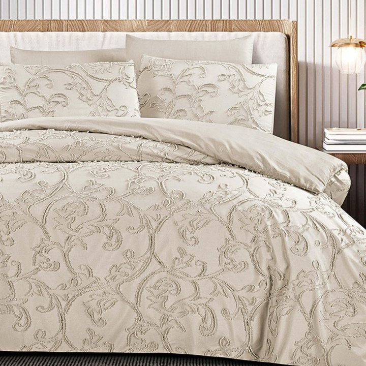 King Bedding Set with Duvet Cover 220x240 6 PCs King Size Fitted Bed Sheet Set (6FM29)