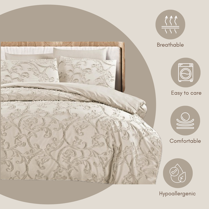 King Bedding Set with Duvet Cover 220x240 6 PCs King Size Fitted Bed Sheet Set (6FM29)