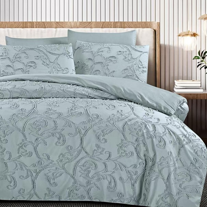 King Bedding Set with Duvet Cover 220x240 6 PCs King Size Fitted Bed Sheet Set (6FM29)