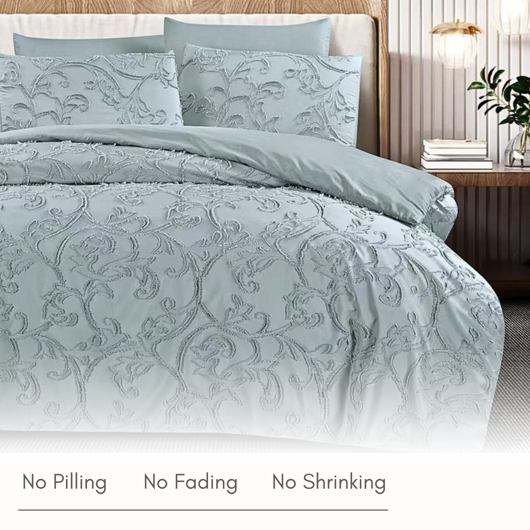 King Bedding Set with Duvet Cover 220x240 6 PCs King Size Fitted Bed Sheet Set (6FM29)