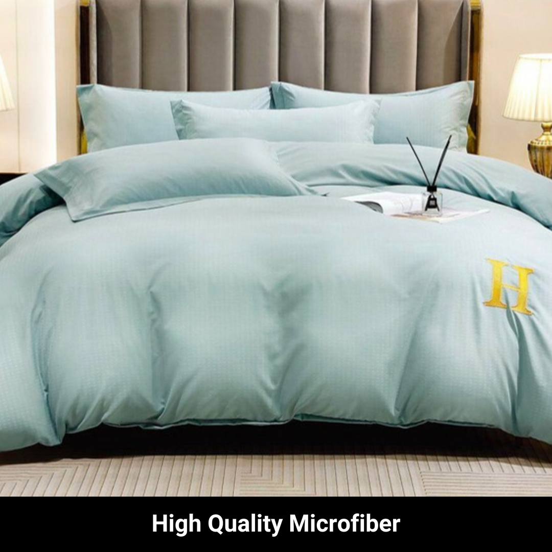 H- Printed 6 PCs King Bed Sheet Set With Duvet Cover 220x240, King Bedding Set (6HH2)