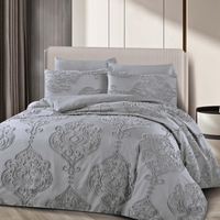 King Bedding Set with Duvet Cover 220x240 6 PCs  Fitted Bed Sheet Set (6FM27)