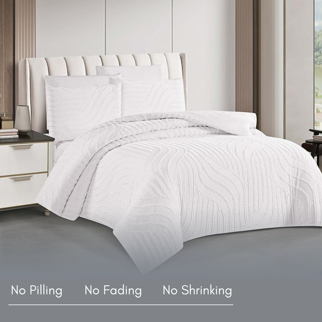 King Bedding Set with Duvet Cover 220x240 6 PCs King Size Fitted Bed Sheet Set (6FM21)