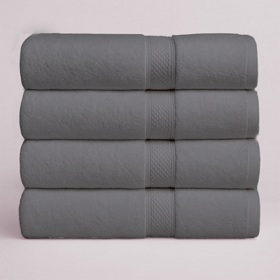 Towel Set of 4 PCs – Soft Grey Bath Towels for Everyday Use (Grey)