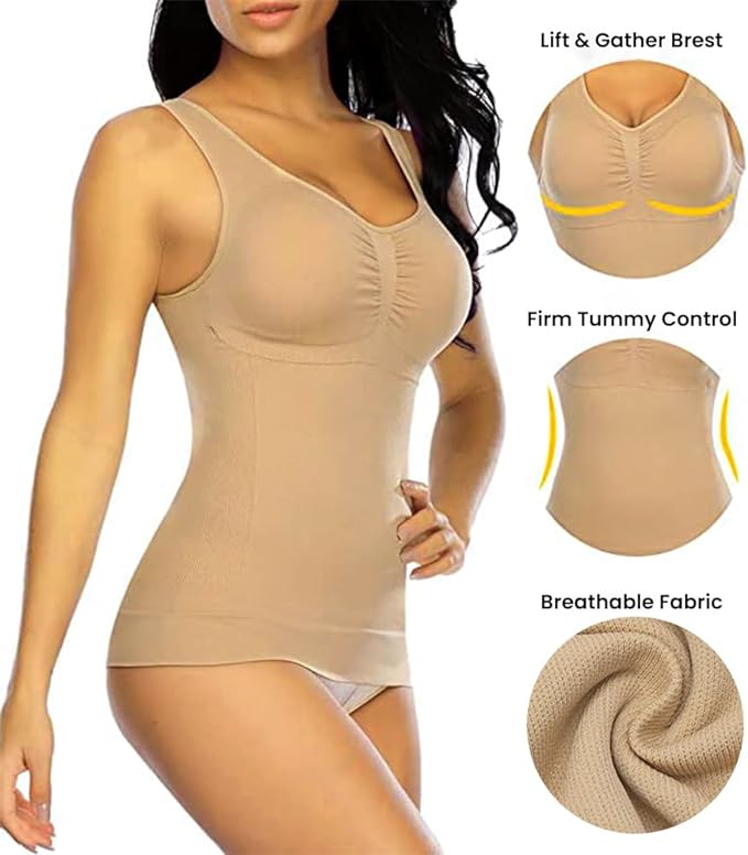 LASASSY 2Pcs Body Shaper for Women Body Bracer Shapewear for Women, Back, Tummy - Soft Stretchable Tummy Control with Adjustable Strap for Body Shaping and Slimming