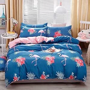 6 PCs King Size Fitted Bed Sheet Set With Duvet Cover 220x240, King Bedding Set (6FS48)