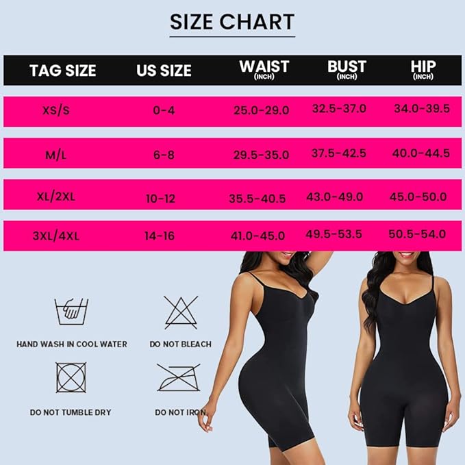 LASASSY 2Pcs Body Shaper for Women Body Bracer Shapewear for Women, for Thighs, Back, Tummy, Hip Lift - Soft Stretchable Tummy Control with Adjustable Strap for Full Body Shaping and Slimming