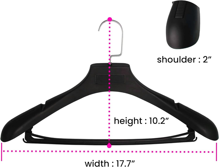 MOONCEE Plastic Extra Wide Shoulder Coat Hanger With 360° Swivel Hook