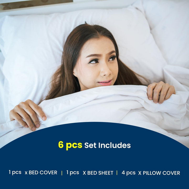 6 PCs King Bed Sheet Set With Duvet Cover 220x240, Pillowcase King Bedding Set (MNC8)