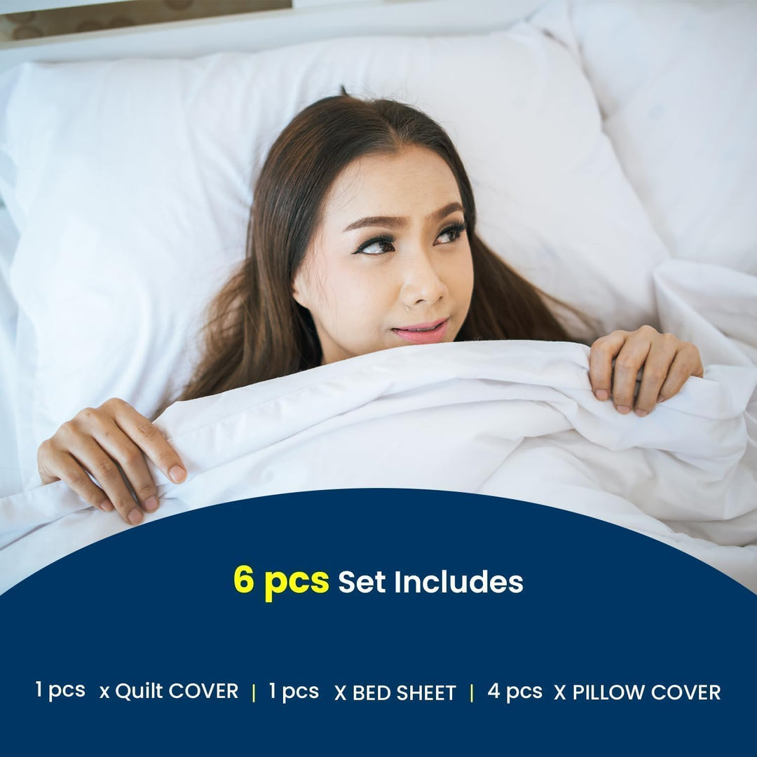 Flat Sheets & Duvet Cover 220x240 with 6 PCs King Size Bed Sheet Set (Lime Green)