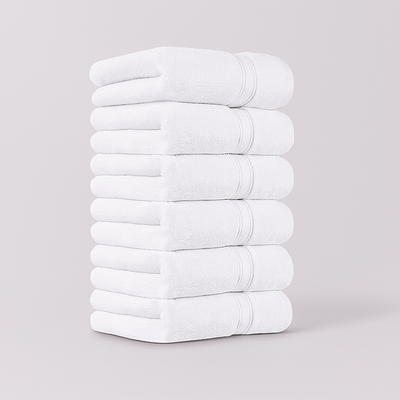 Premium Hand Towels Set 6 PCs, 600 GSM Extra Large Towels With Soft Cotton (White)
