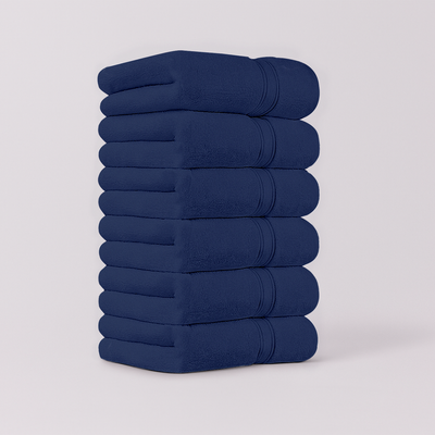 6 PCs Hand Towels Set – Large Hand Towels Set with Wash Cloth (Royal Blue)