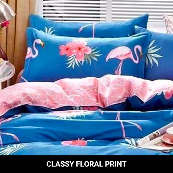 6 PCs King Size Fitted Bed Sheet Set With Duvet Cover 220x240, King Bedding Set (6FS48)