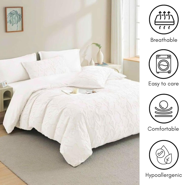 6 PCs King Size Fitted Bed Sheet Set With Duvet Cover 220x240, King Bedding Set (6FM4)
