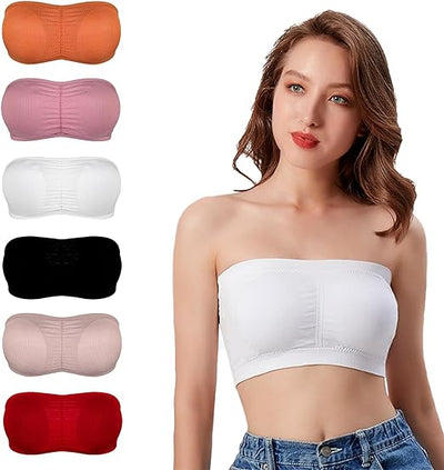 Strapless Tube Top Bras for Women – 5 PCs Set, Free Size by LASASSY (Muticolour)