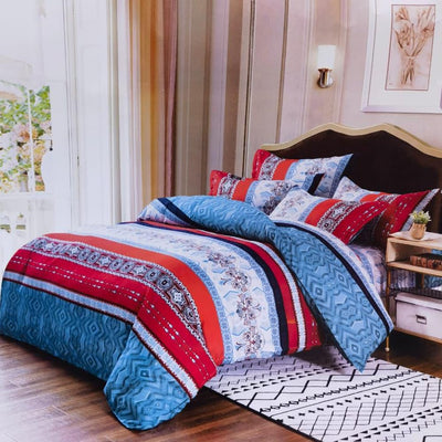 King Bedding Sets 6 PCs 220x240 with Duvet & 4 Pillow Covers Cotton Blend (MNC10)