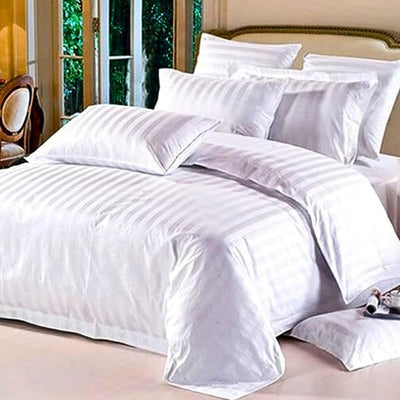 MOONCEE 6 PCs Bed Sheet King Size Set With Duvet Cover 220x240 Bedding Set (White)