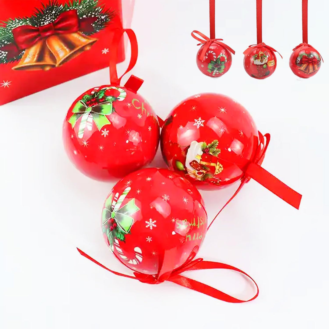 14 Pcs Red Christmas Tree Hanging Balls with Gift Box – Festive Holiday Decoration