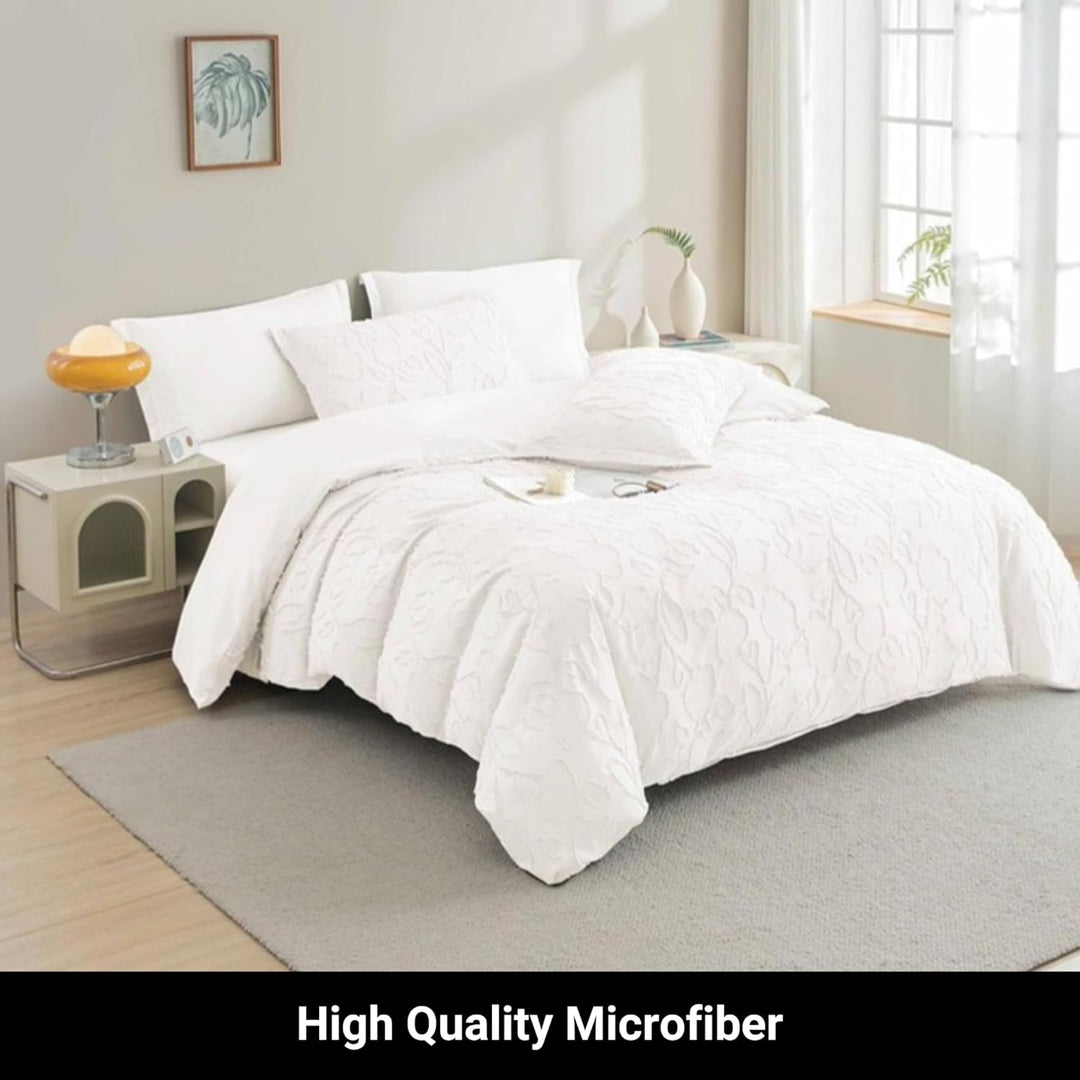 6 PCs King Size Fitted Bed Sheet Set With Duvet Cover 220x240, King Bedding Set (6FM4)