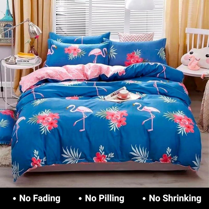 6 PCs King Size Fitted Bed Sheet Set With Duvet Cover 220x240, King Bedding Set (6FS48)