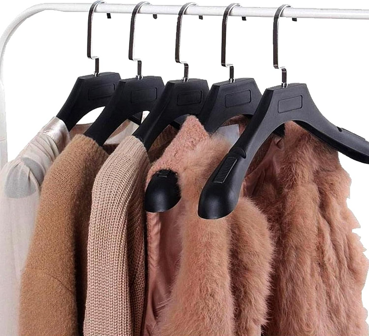 MOONCEE Plastic Extra Wide Shoulder Coat Hanger With 360° Swivel Hook