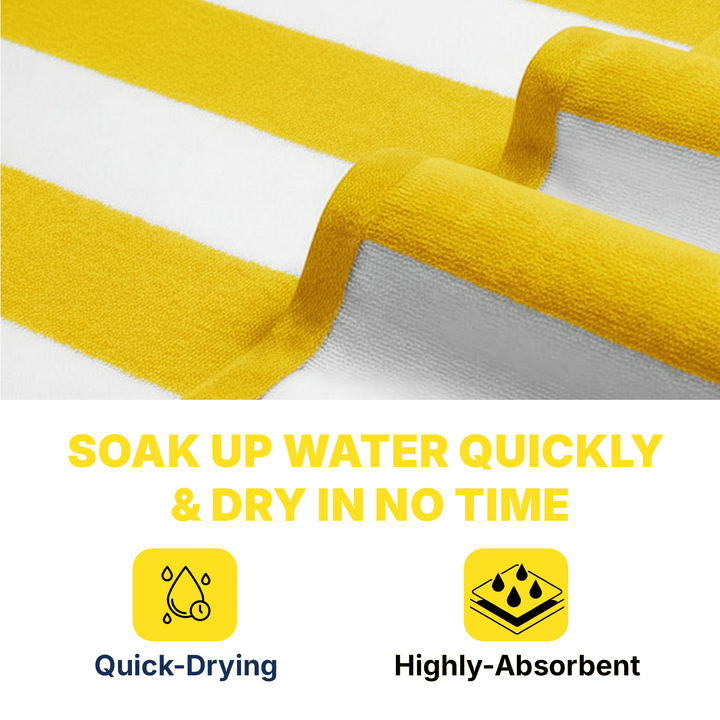 Premium Cotton Beach Towel – Large, Quick-Dry & Highly Absorbent Striped Design