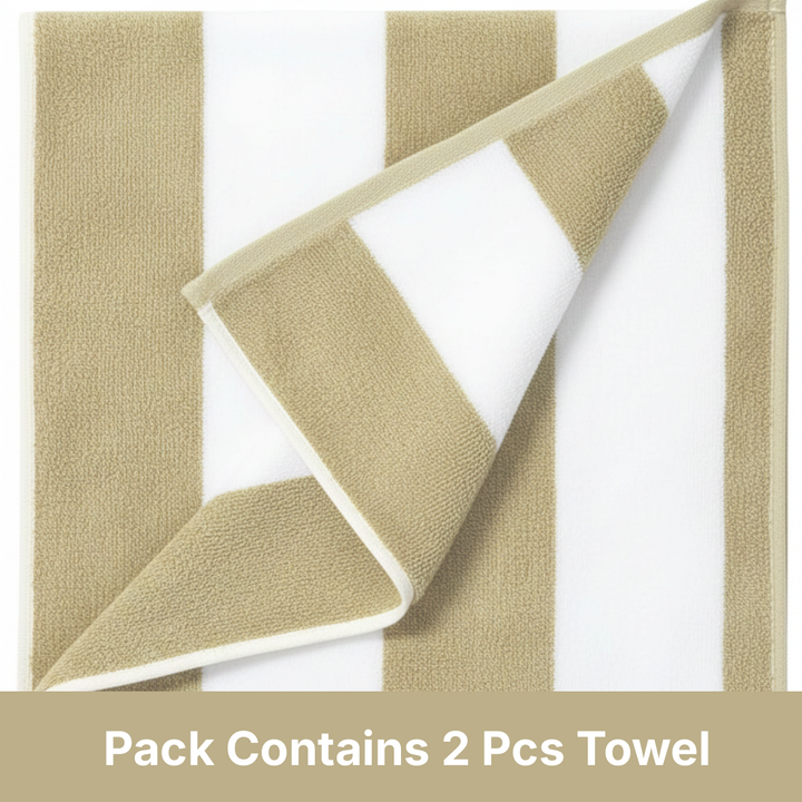 Premium Cotton Beach Towel – Large, Quick-Dry & Highly Absorbent Striped Design
