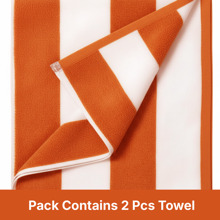 Premium Cotton Beach Towel – Large, Quick-Dry & Highly Absorbent Striped Design