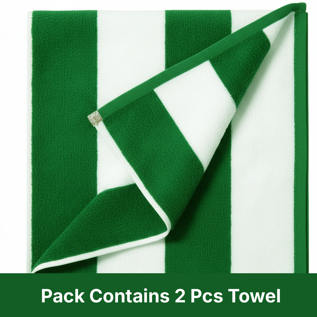 Premium Cotton Beach Towel – Large, Quick-Dry & Highly Absorbent Striped Design