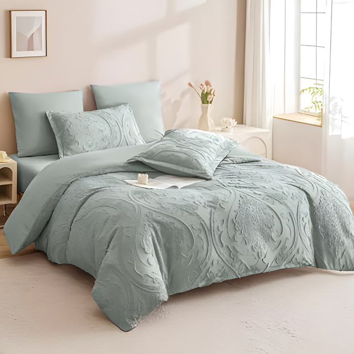 King Bedding Set 6 PCs with 220x240 Duvet , King Size Fitted Sheet & Pillowcase (6FM51)