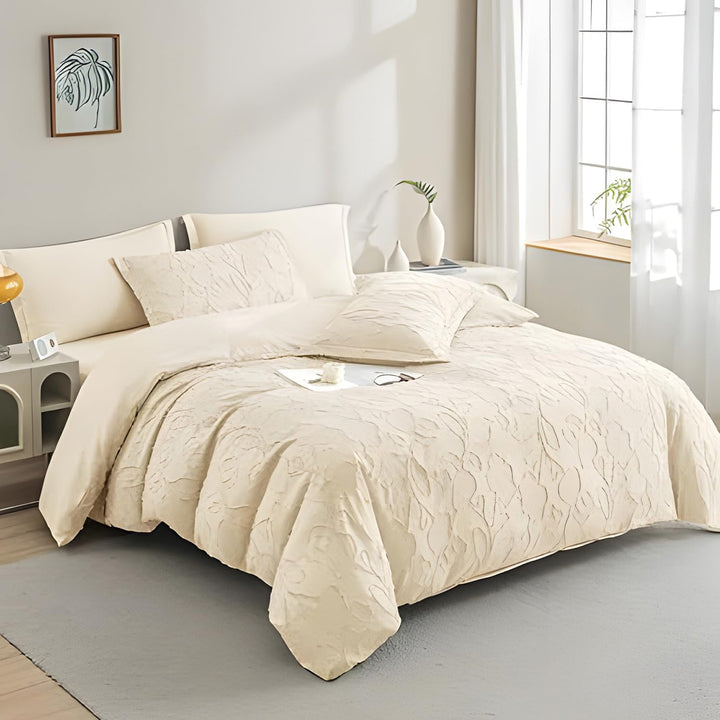 King Size 6 PCs Quilt Bedding Set – King Duvet Cover, Pillow Case  & Fitted Sheet (6FM43)
