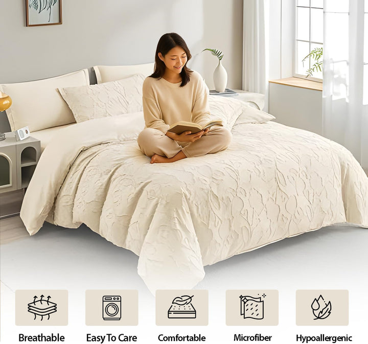 King Size 6 PCs Quilt Bedding Set – King Duvet Cover, Pillow Case  & Fitted Sheet (6FM43)