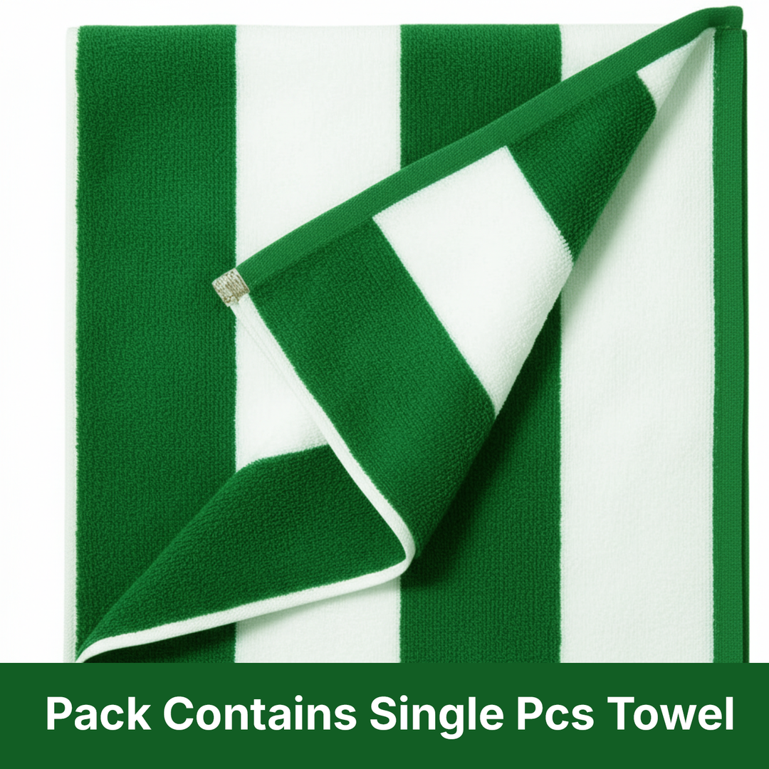 Premium Cotton Beach Towel – Large, Quick-Dry & Highly Absorbent Striped Design
