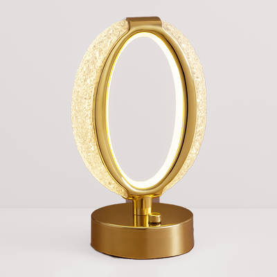 MOONCEE Gold Crystal Ring LED Table Lamp – Modern Light for Home & Office