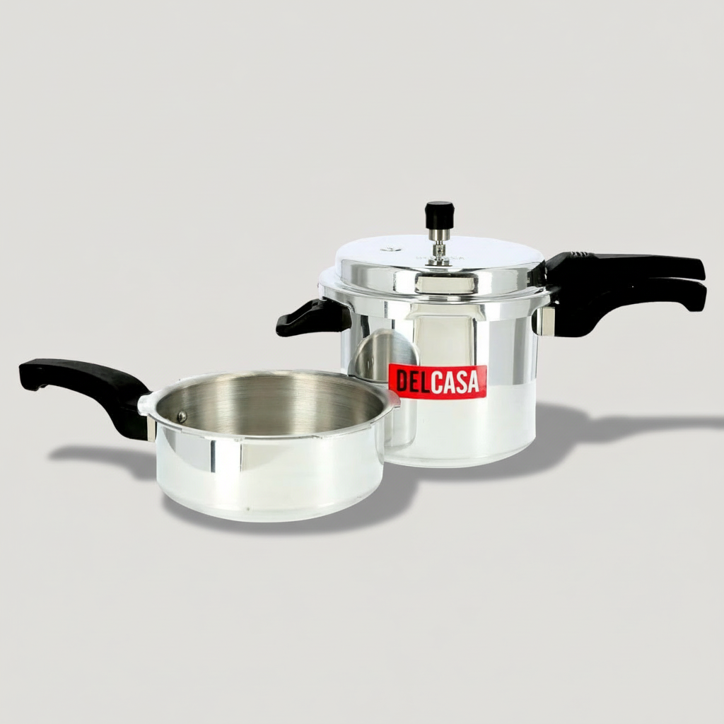 Aluminium pressure cooker with induction base