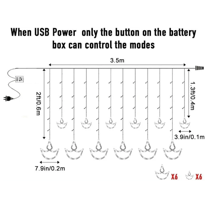 Diwali Diya 138 LED String Lights – Warm Decorative Fairy Lights for Home & Festival