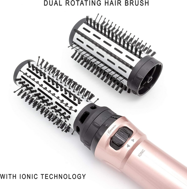 Geepas Hot Hair Styler Dual Rotating Hair Brush Cool Function