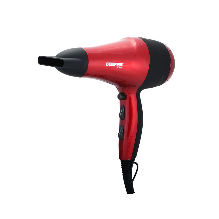 Geepas Hair Dryer, Drying Blower With Cool Shot Function High Power 2000W- Red