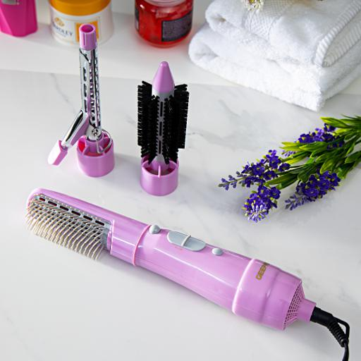 Geepas 4-in-1 Hair Styler Multi-Functional Salon Hair Styler Overheat Protection- Pink