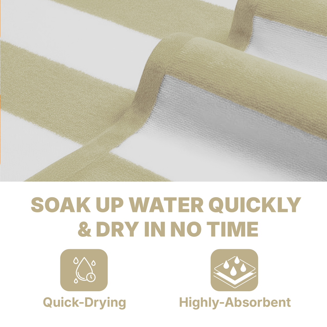 Premium Cotton Beach Towel – Large, Quick-Dry & Highly Absorbent Striped Design