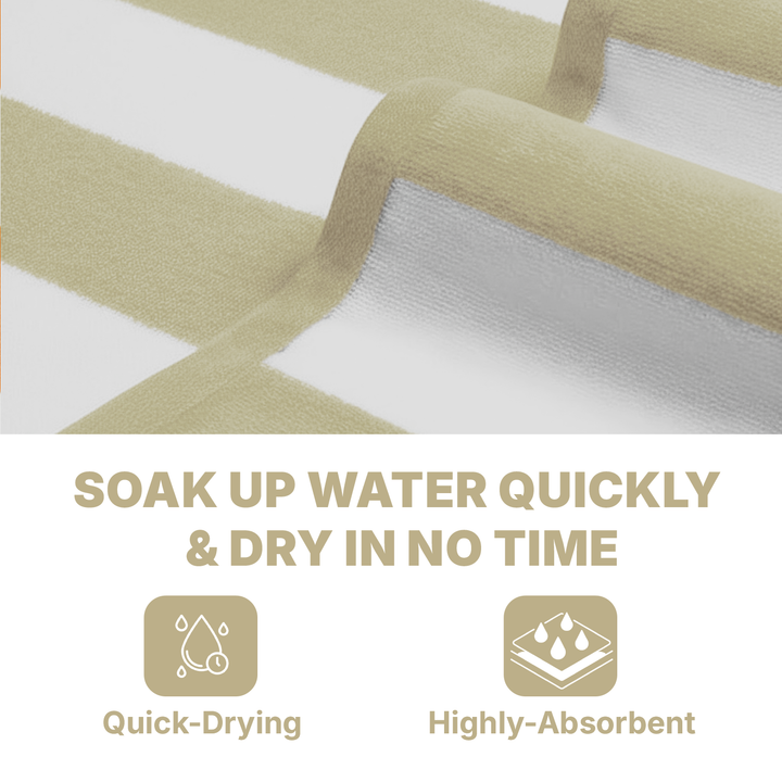 Premium Cotton Beach Towel – Large, Quick-Dry & Highly Absorbent Striped Design
