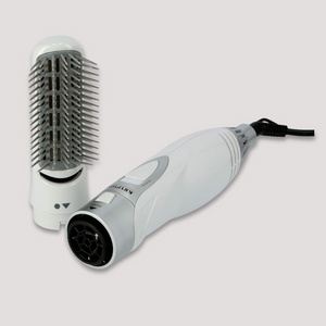 hot air brush hair dryer with round brush attachment
