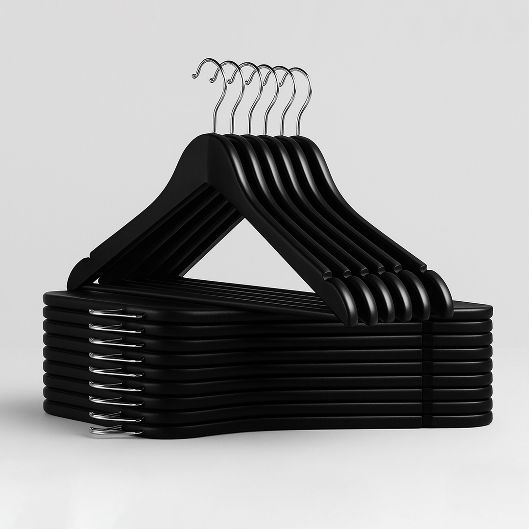 MOONCEE 30 PCs High-Grade Plastic Hangers 360° Swivel Heavy Duty