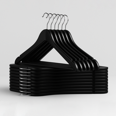 30 PCs Black Plastic Hanger – Shirt Hanger Set, Plastic Hangers from MOONCEE