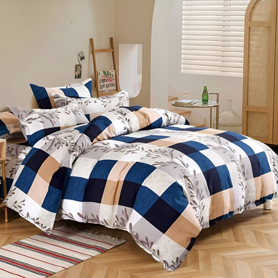 Luxury Bedding Set 6 PCs  – Duvet Cover 220x240 with 4 Matching Pillow Covers (MNC18)