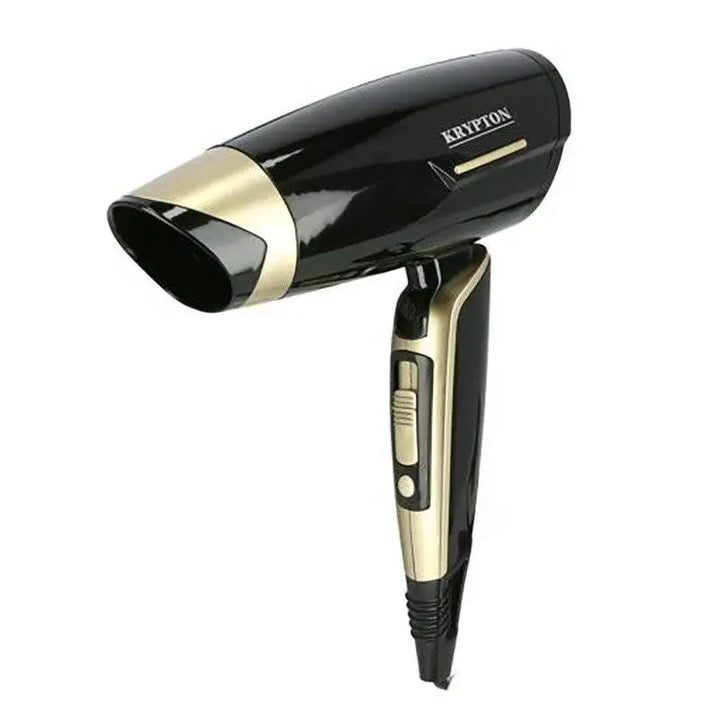 Krypton Essential Travel Hair Dryer With Foldable Handle, 1200W - Black