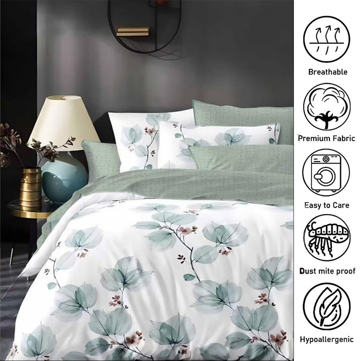 6 PCs King Bedsheet Set Hotel Quality, Duvet Cover 220x240 set, Modern Bedding Set (6FS37)